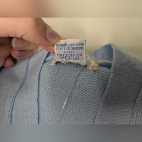 NEW Vintage Baby Kisses 24M Blue Sweater 3 Button Long Sleeve Bear with Football - Picture 5 of 11